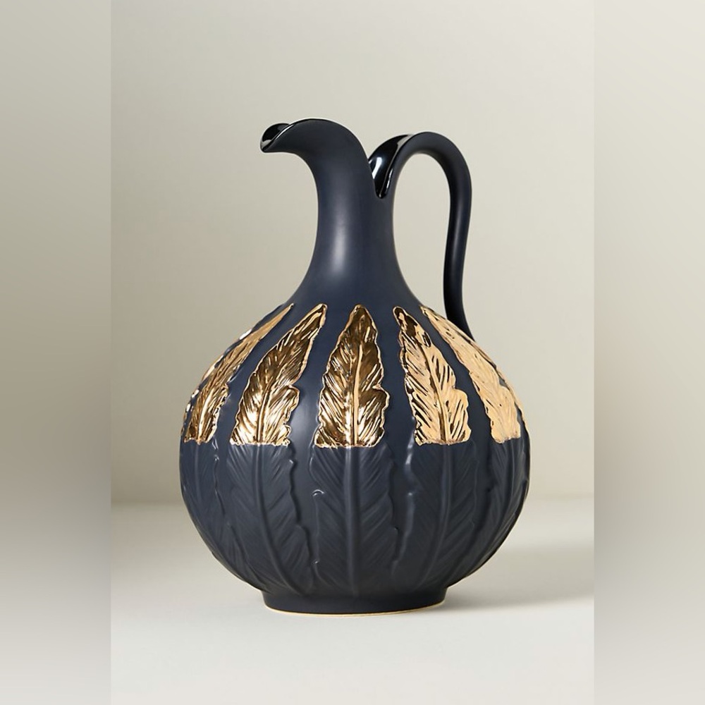 Anthropologie Catherine Martin Midnight Creatures Glazed Stoneware Jug Pitcher - Picture 2 of 6